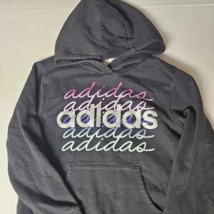 Adidas Girls Black Hoodie Size 7/8‎
